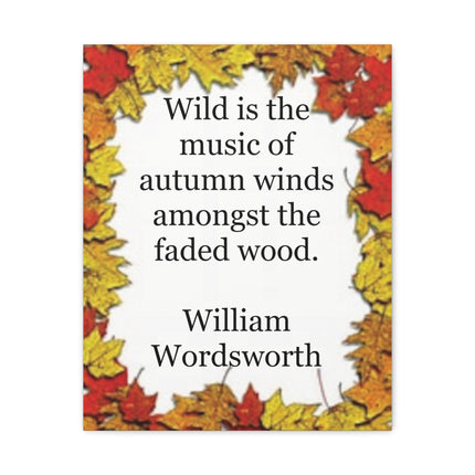 Autumn Leaves Quote Canvas — William Wordsworth Fall Wall Art