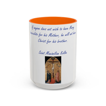 Saint Kolbe Accent Mug – 15oz Ceramic Cup for Marian Devotion
