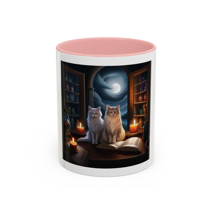 Moonlit Witch Cats Coffee Mug — Gothic Cat Magic Tea Cup (11/15oz)
