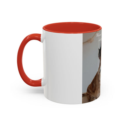 Cat Lovers Accent Mug – 11oz Ceramic Cup with Sleepover Quote