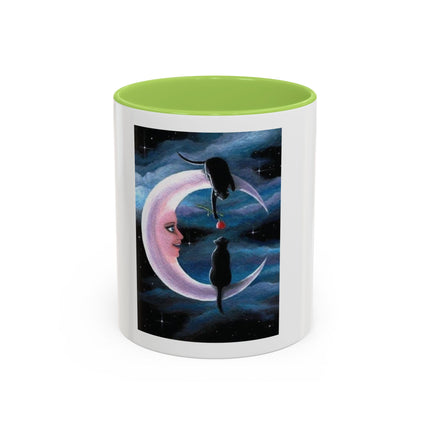 Moonlit Cat Coffee Mug — Whimsical Night Sky Art for Cat Lovers (11/15oz)