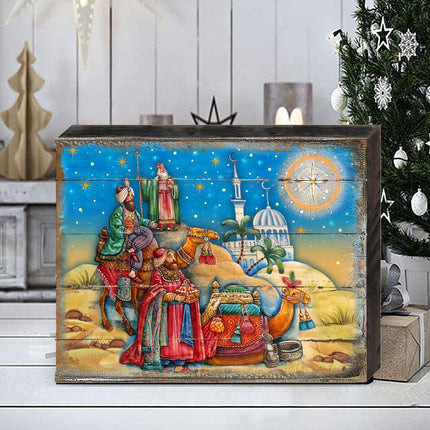 Three Kings Nativity Wooden Wall Art by G. DeBrekht - Nativity Holiday Decor - 8173853B-0