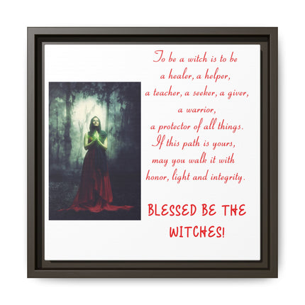 Blessed Be the Witches Framed Canvas Art — Witchy Inspirational Quote Wall Decor