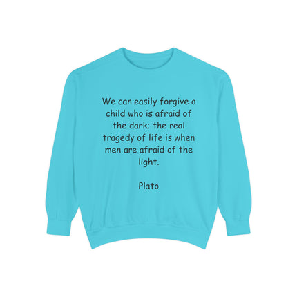 Plato Quote Sweatshirt — "We can easily forgive a child..." Classic Philosophy Crewneck