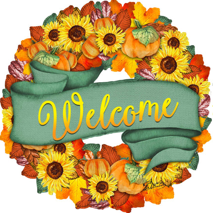 Flower Fall Holiday Door Wreath by G. DeBrekht - Thanksgiving Halloween Decor - 8185305-2H-4