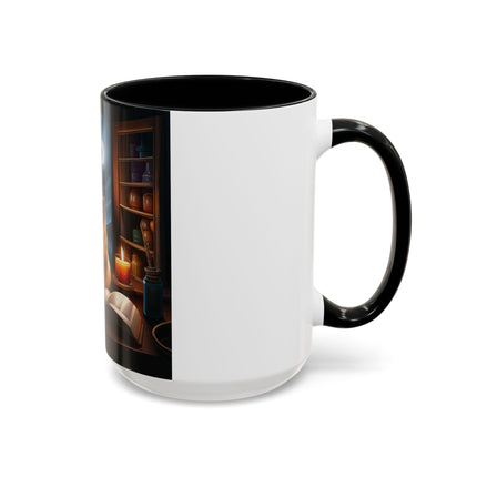 Magical Cats Accent Mug – 15oz – Cozy Gift for Cat & Book Lovers