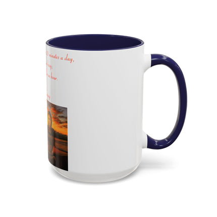 Zen Quote Accent Mug – 15oz Ceramic Cup for Mindful Mornings