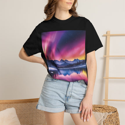 Aurora Lake T-Shirt — Northern Lights Landscape Tee