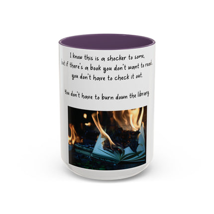 Inspirational Reading Mug – 15oz Ceramic | Burning Book Graphic