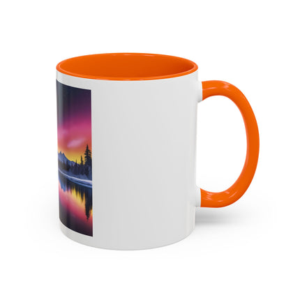 Aurora Lake Accent Coffee Mug — Northern Lights Landscape 11/15oz