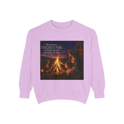 Brigid's Fire Sweatshirt — Celtic Pagan Imbolc Winter Ritual Crewneck