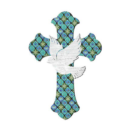 White Doves Cross Easter Door Decor by G. DeBrekht - Easter Spring Decor - 8191163-2H-4