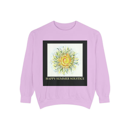 Happy Summer Solstice Unisex Sweatshirt - Cozy Garment-Dyed Apparel for Seasonal Celebrations