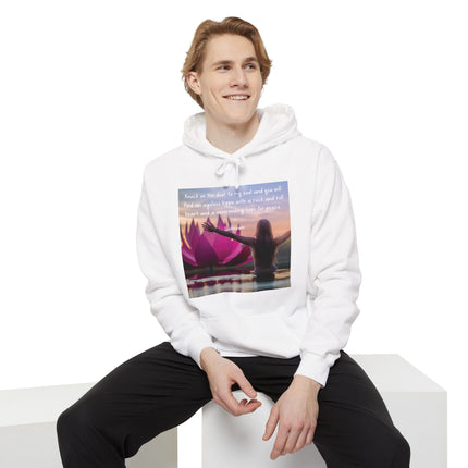 Hoodie — "Knock on the Door to My Soul" Lotus Woman Peace & Rock 'n' Roll Quote