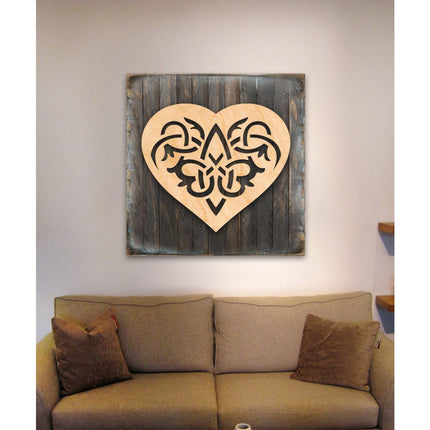 Celtic Heart Decor Art Wooden Wall Art by Celtic Art - Celtic Decor - 953166B-4