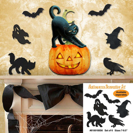 Spooky Halloween Cat Door Decor by Laura Seeley - Thanksgiving Halloween Decor - 8512054-2H-3