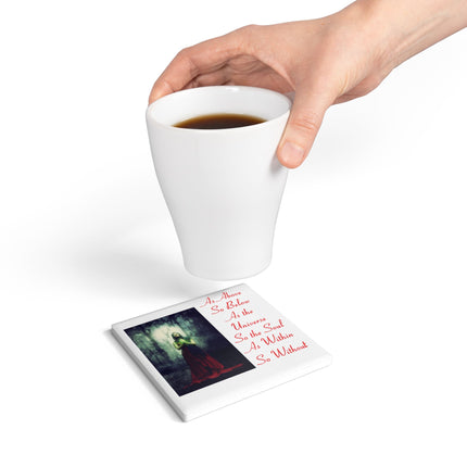 Mystical Ceramic Coaster - "As Above, So Below" Home Decor