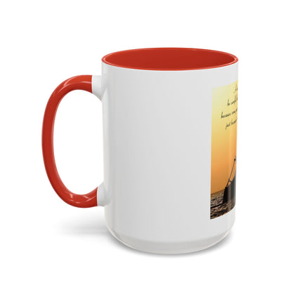 Shipwreck Sunset Coffee Mug — "Be Careful Who You Let On Your Ship" Inspirational Accent Mug