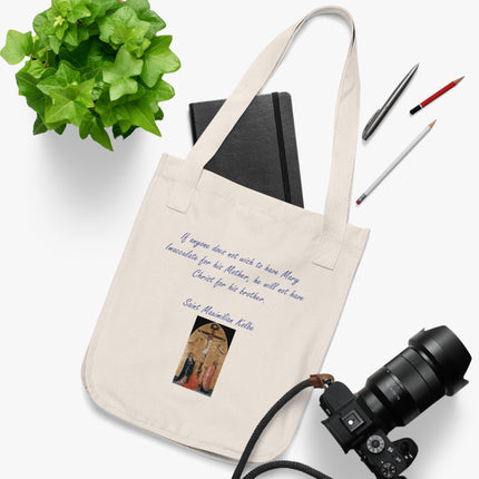 Saint Kolbe Quote Tote – Organic Canvas Bag for Faithful Living