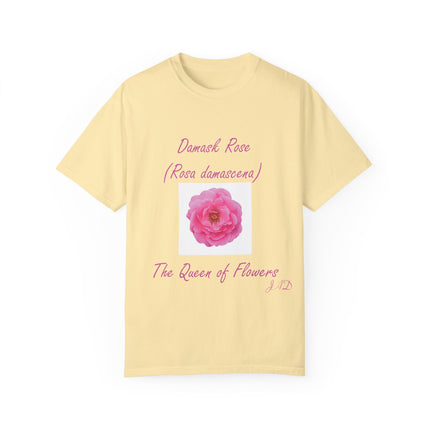 Damask Rose Unisex T-shirt - The Queen of Flowers Design