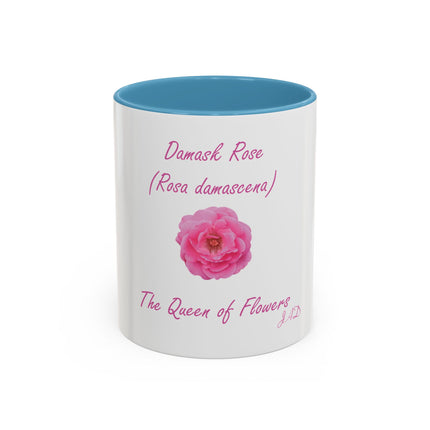 Damask Rose Coffee Mug — "The Queen of Flowers" Botanical Tea Cup