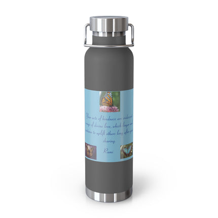 Inspirational Copper Vacuum Insulated Bottle - 22oz Rumi Quote