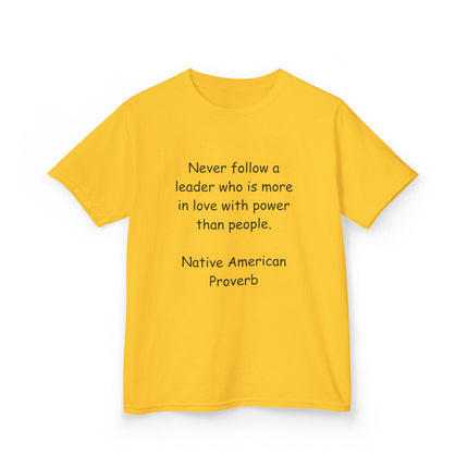 Native Proverb Kids Tee – Heavy Cotton Shirt on Power & Integrity