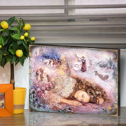 Winter Dream Fantasy Wooden Wall Art by Josephine Wall - Fantasy Decor - 852147-JW-4