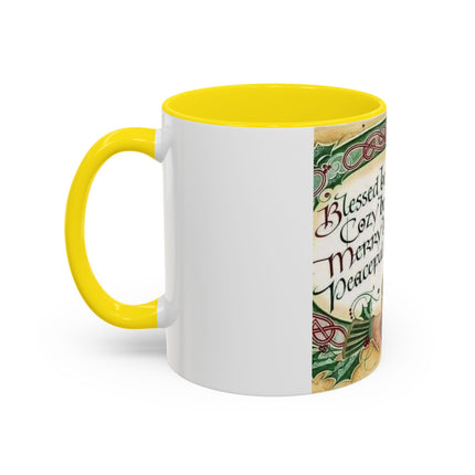Blessed Holiday Accent Mug – 11oz Ceramic Gift with Heart & Crown Design