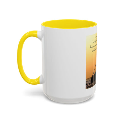 Shipwreck Sunset Coffee Mug — "Be Careful Who You Let On Your Ship" Inspirational Accent Mug