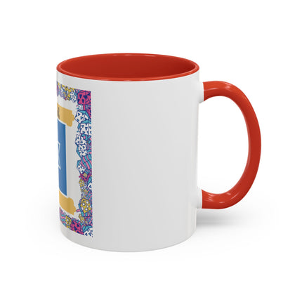 Hanukkah Star of David Accent Coffee Mug — Festive Dreidel Border 11/15oz