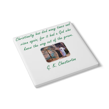 Inspirational Ceramic Coaster with G.K. Chesterton Quote