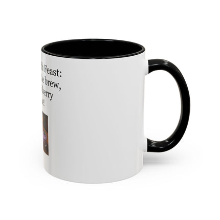 Lughnasadh Feast Mug — "The bread, the brew, and the bilberry mousse!" Accent Coffee Cup