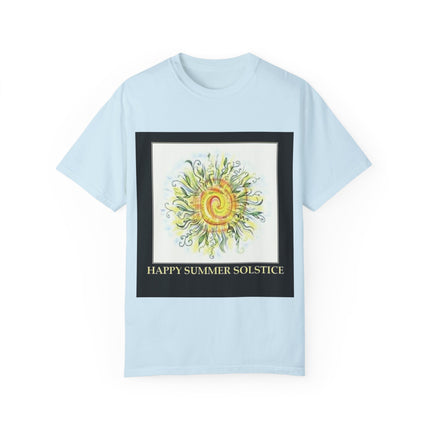 Summer Solstice Tee – Unisex Garment-Dyed Shirt with Sun Design