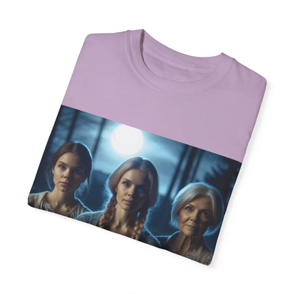 Mystical Sisterhood Tee – Garment-Dyed Shirt of Triple Goddess