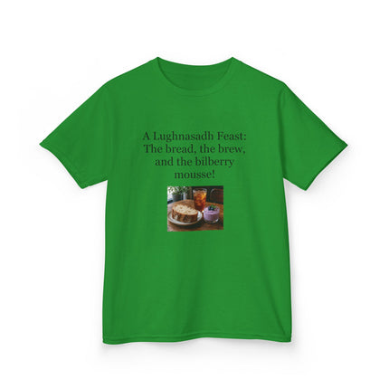 Lughnasadh  Kids Tee — “A Lughnasadh Feast: The bread, the brew, and the bilberry mousse!”