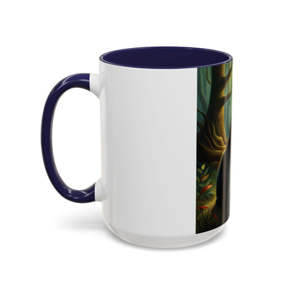 Mystical Fairy & Cat Mug – Enchanted Forest Design, 15oz Accent
