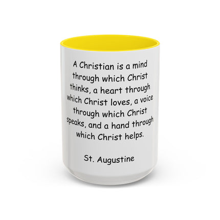 Inspirational St. Augustine Coffee Mug - Colored Accent - Perfect Gift for Christians - 11oz