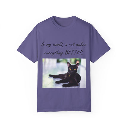 In My World Cat T-Shirt – Unisex Garment-Dyed Tee for Cat Lovers