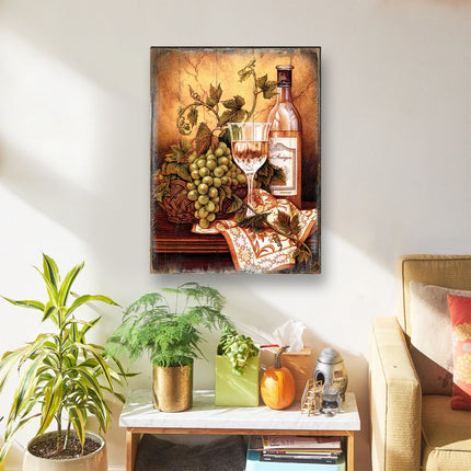 Avel Vine and Grapes Wooden Wall Art by Nature Wonders - Nature Wildlife Decor  - 95349B-2