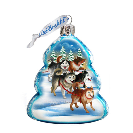 Sleigh Dogs Mercury Glass Ornament by G. DeBrekht - Wildlife Holiday Decor - 771048-4