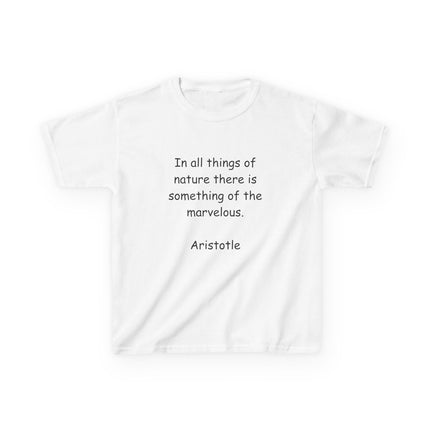 Aristotle Quote Kids Tee – Heavy Cotton Shirt on Nature & Wonder