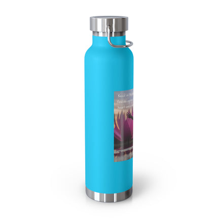 Inspirational Copper Vacuum Insulated Water Bottle - 22oz with Motivational Quote