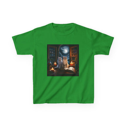 Mystical Cats Kids Tee – Heavy Cotton – Whimsical Animal Design