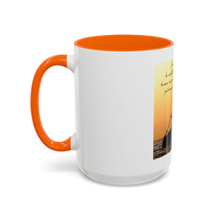 Shipwreck Sunset Coffee Mug — "Be Careful Who You Let On Your Ship" Inspirational Accent Mug