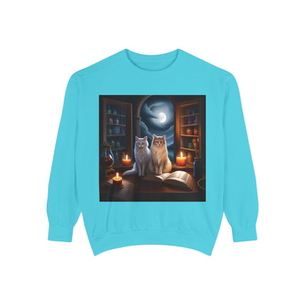 Cozy Cat Sweatshirt – Magical Workshop Design – Unisex Apparel