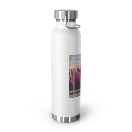 Inspirational Copper Vacuum Insulated Water Bottle - 22oz with Motivational Quote