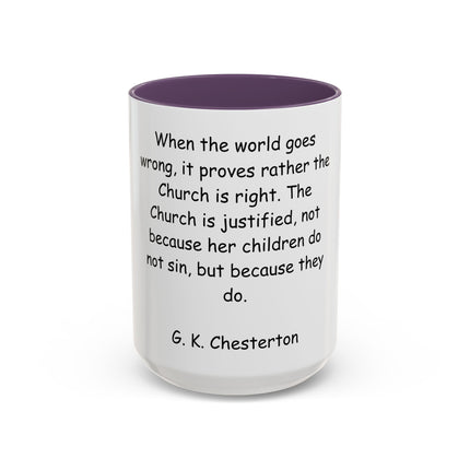 G.K. Chesterton Quote Accent Coffee Mug — Inspirational Christian Coffee Cup (11/15oz)
