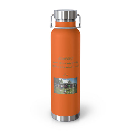 Copper Vacuum Insulated Bottle - 22oz - 'Flower Child' Design - Stylish Eco-Friendly Hydration