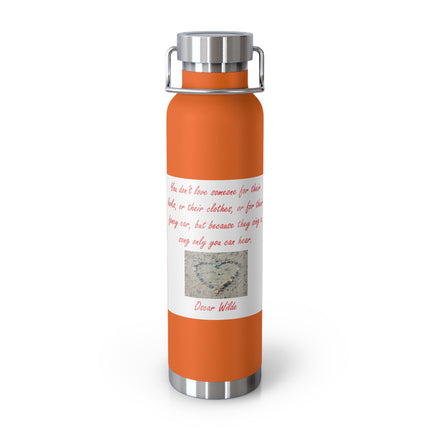 22oz Copper Insulated Bottle – Heart Design Gift Idea